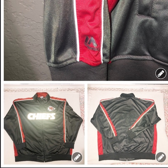 Majesticmen size 3XL Kansas City Chiefs jacket full zip/ reflective letters